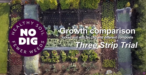 Aerial view of Homeacre garden with the title of the vlog