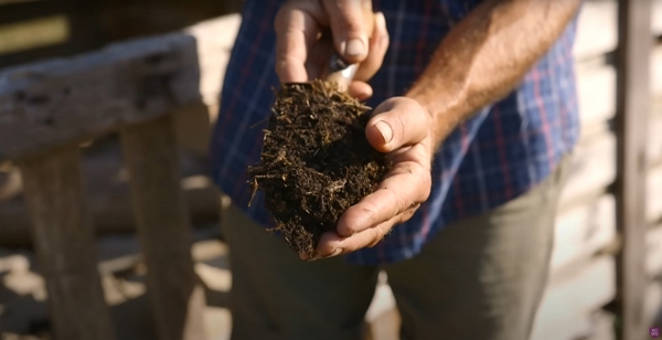 Compost in the hands of Charles