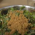 A bowl of nettle with brown sugar