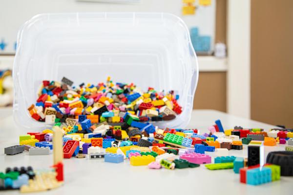 A box of LEGO blocks