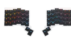 The ZSA Voyager split keyboard.