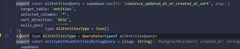 Code example with proper type