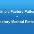 “Simple Factory vs. Factory Method” over a gradient background
