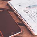 A notebook with wireframes